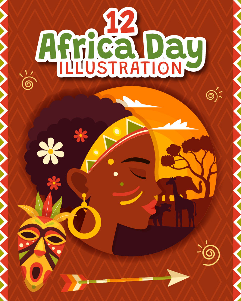 12 Happy Africa Day Illustration