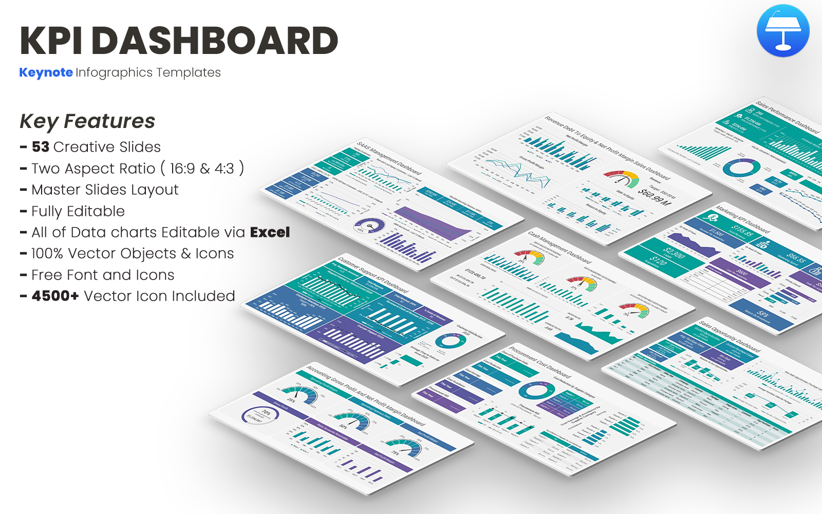 KPI Dashboard Keynote Templates