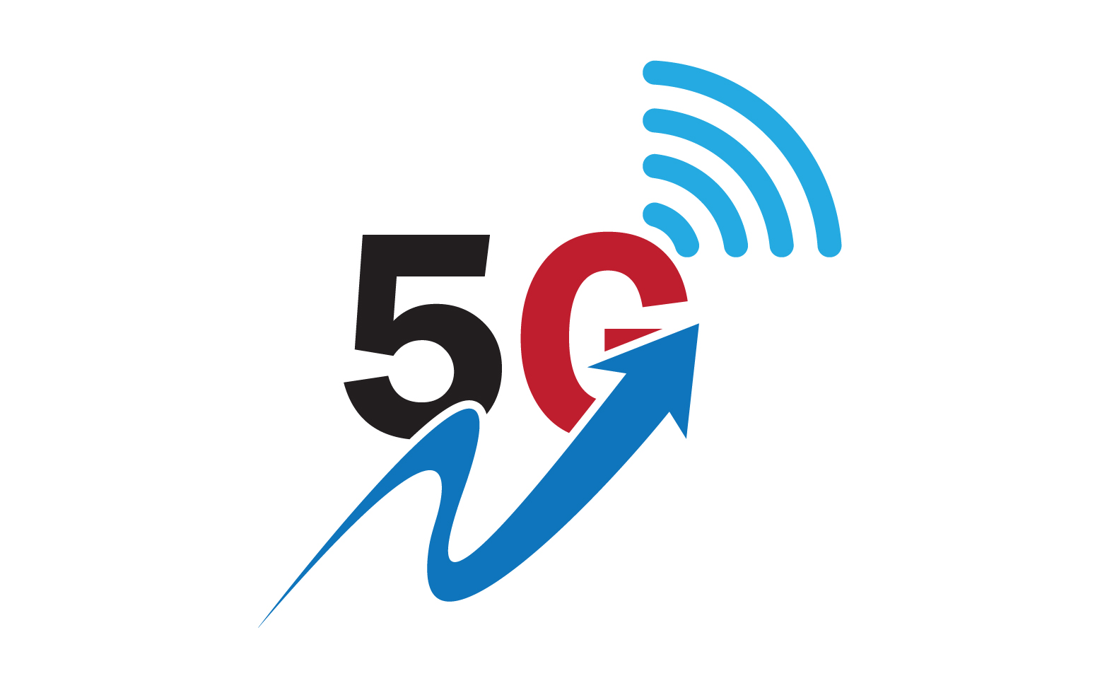 5G signal network tecknology logo vector icon v14