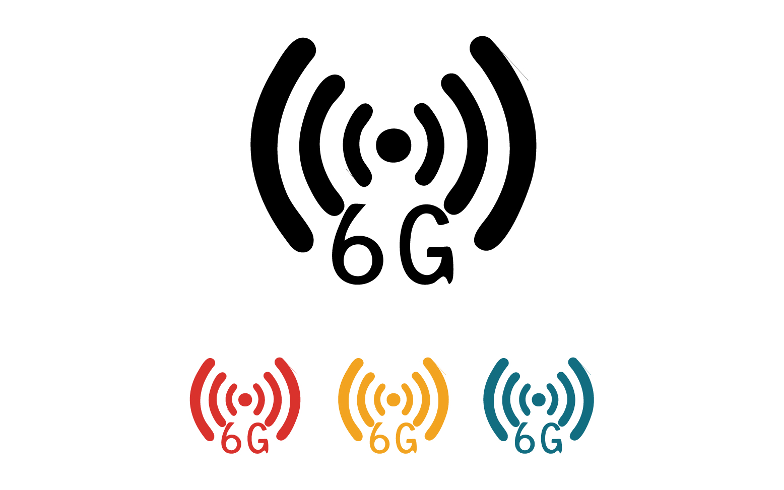6G signal network tecknology logo vector icon v7