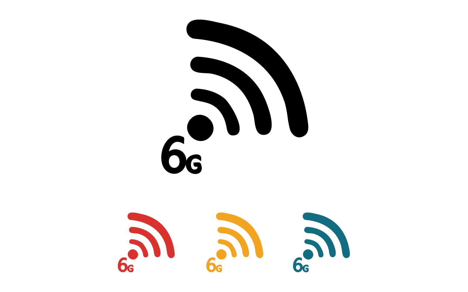 6G signal network tecknology logo vector icon v6