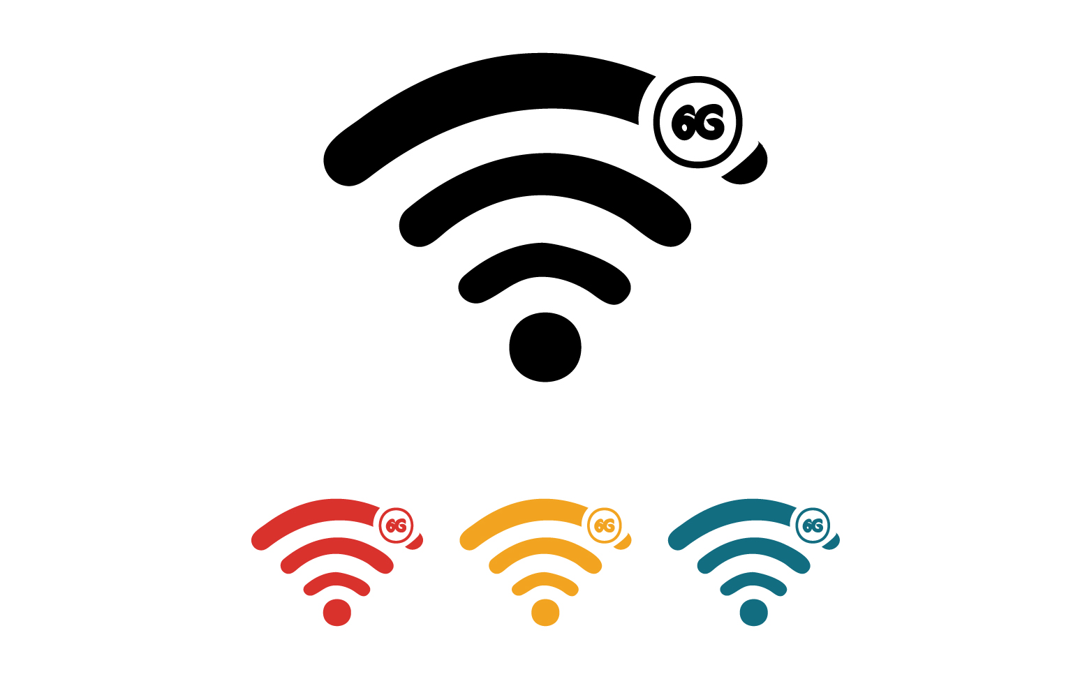 6G signal network tecknology logo vector icon v19