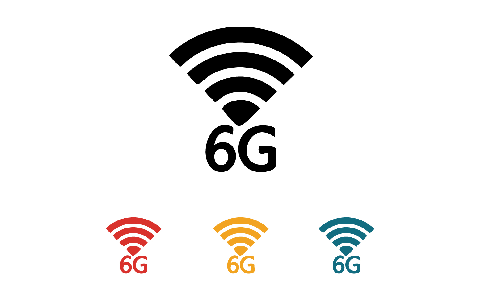6G signal network tecknology logo vector icon v13