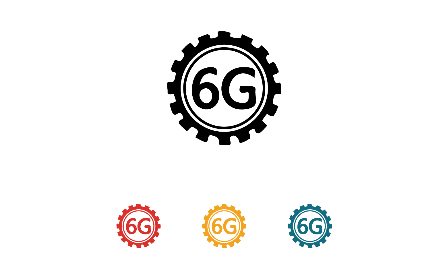 6G signal network tecknology logo vector icon v24