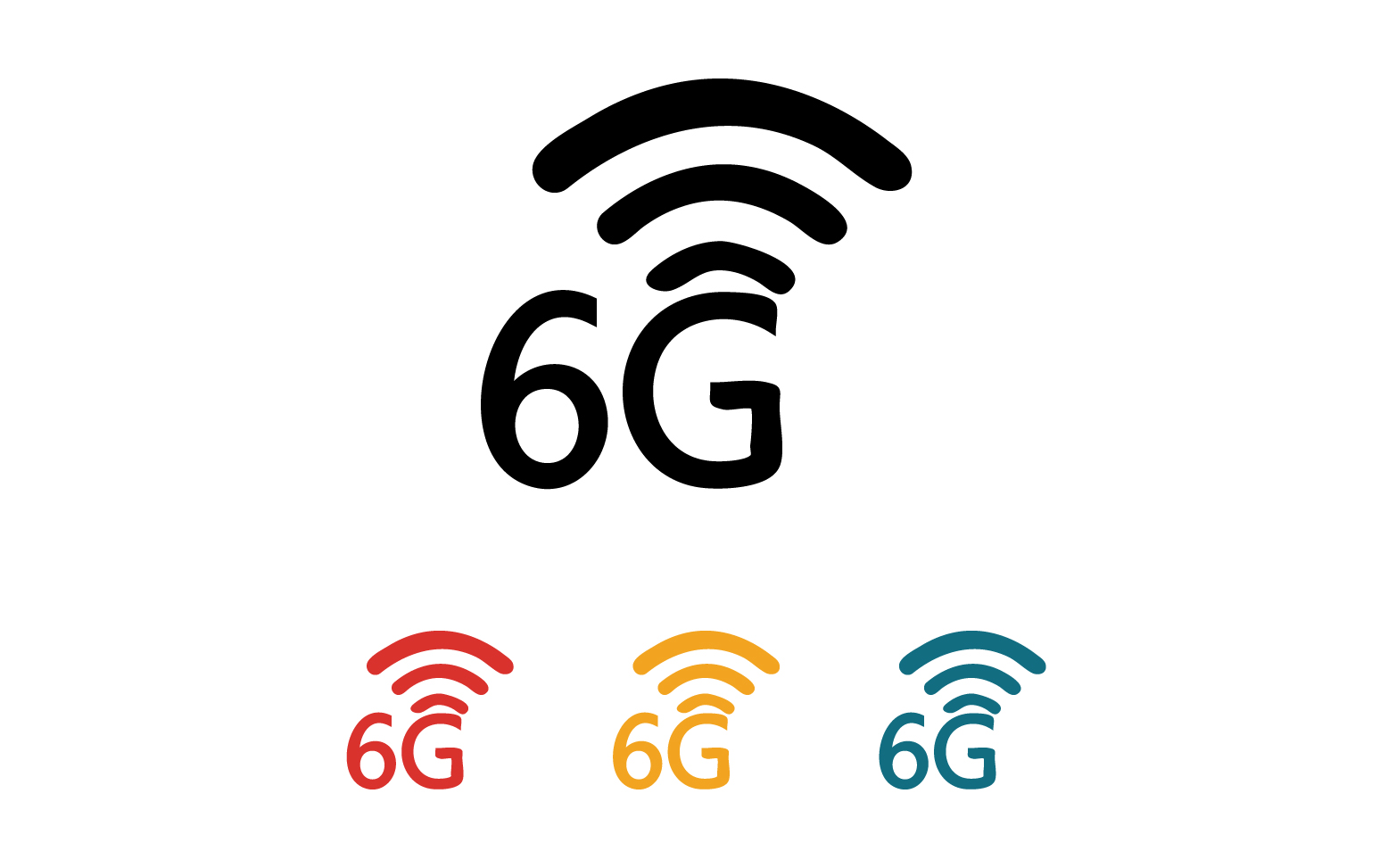 6G signal network tecknology logo vector icon v22