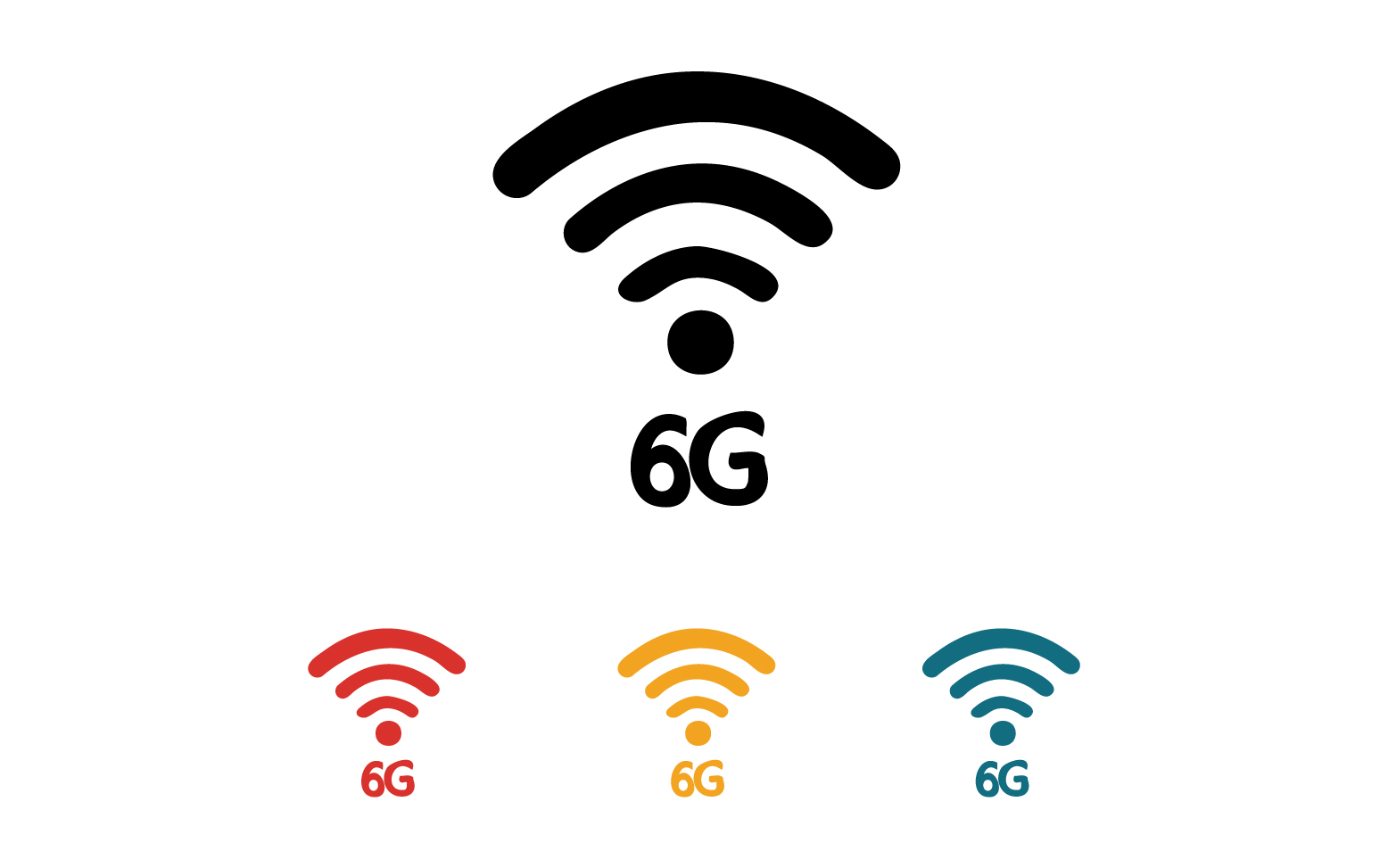 6G signal network tecknology logo vector icon v15