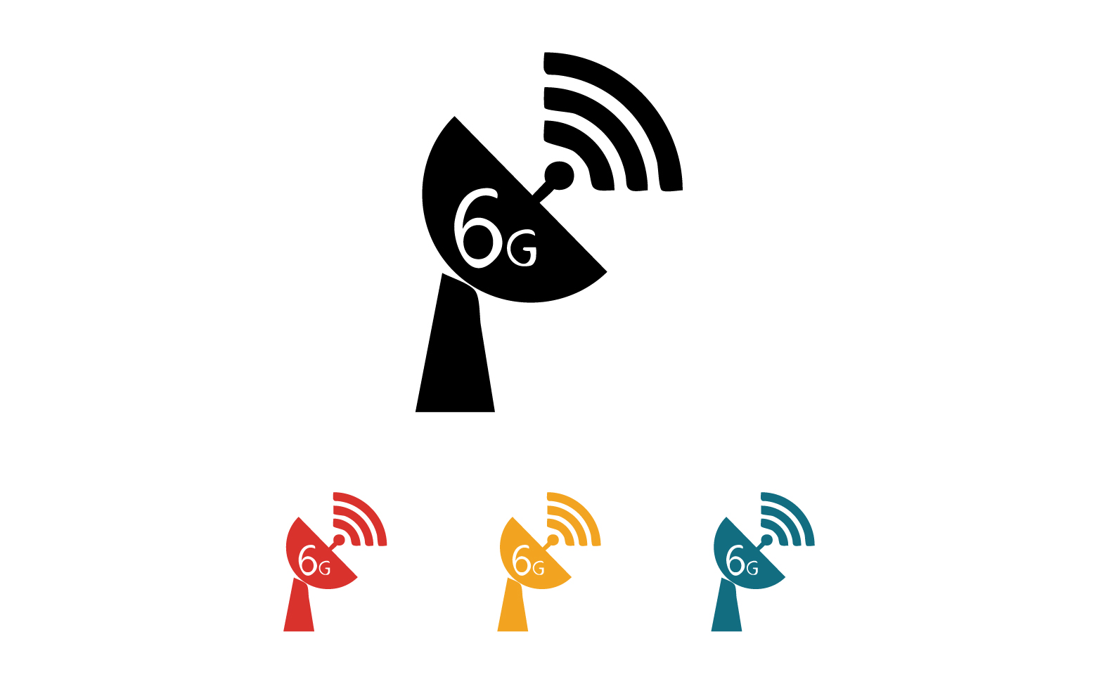 6G signal network tecknology logo vector icon v47