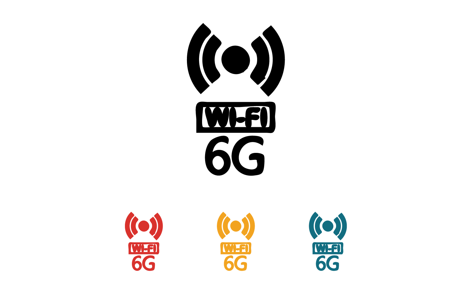 6G signal network tecknology logo vector icon v45