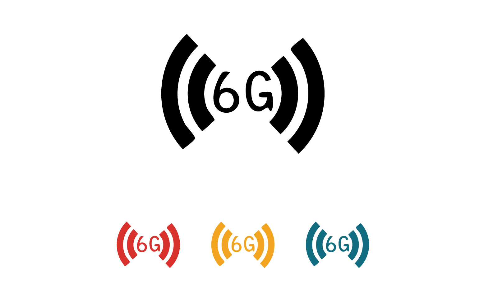 6G signal network tecknology logo vector icon v43