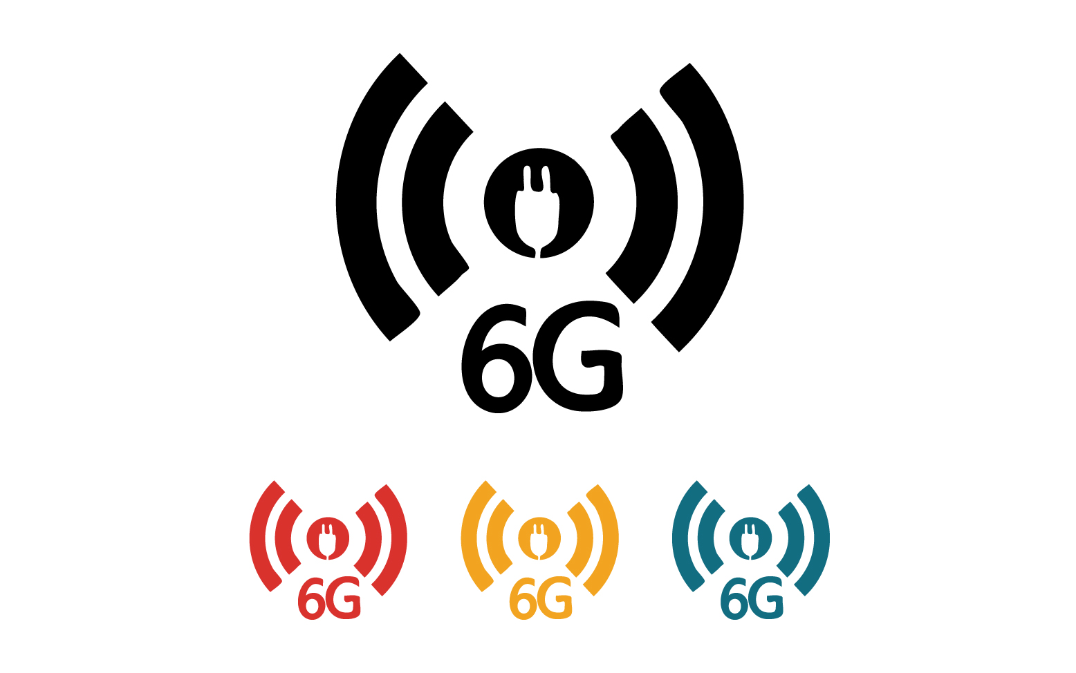 6G signal network tecknology logo vector icon v52