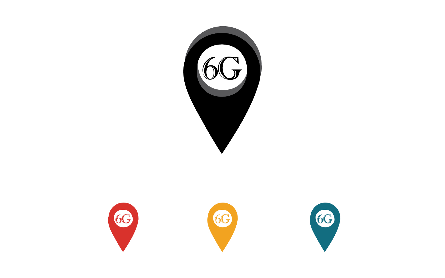 6G signal network tecknology logo vector icon v34