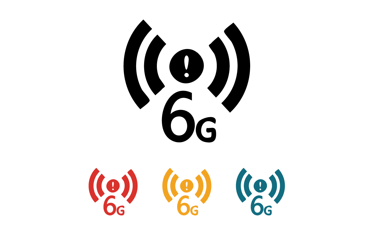 6G signal network tecknology logo vector icon v49