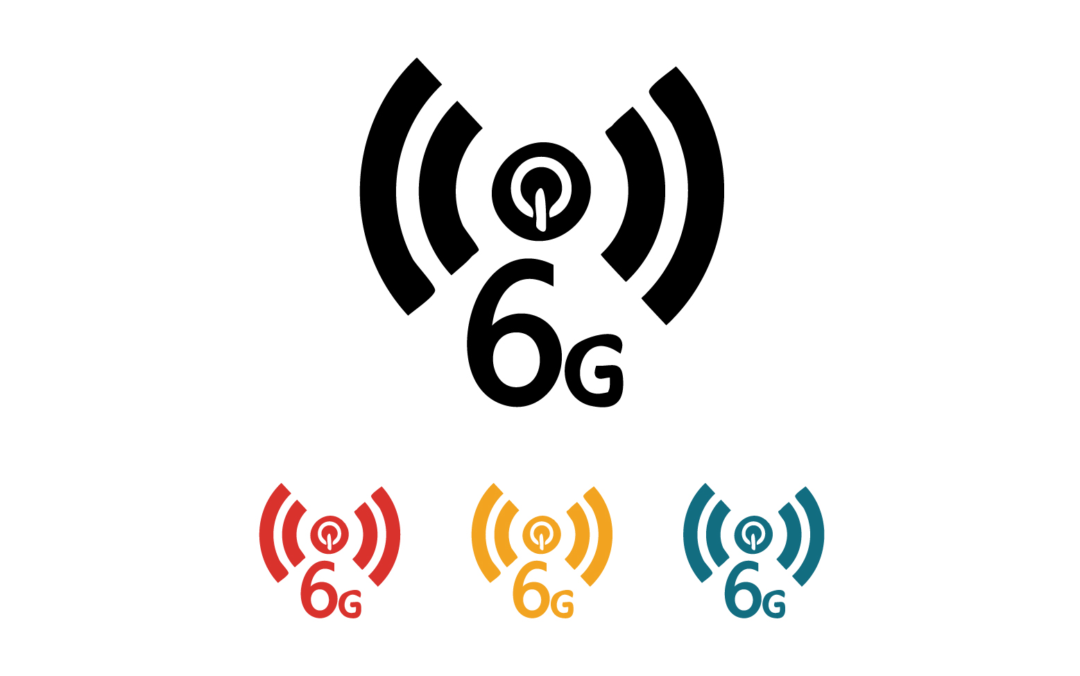 6G signal network tecknology logo vector icon v51