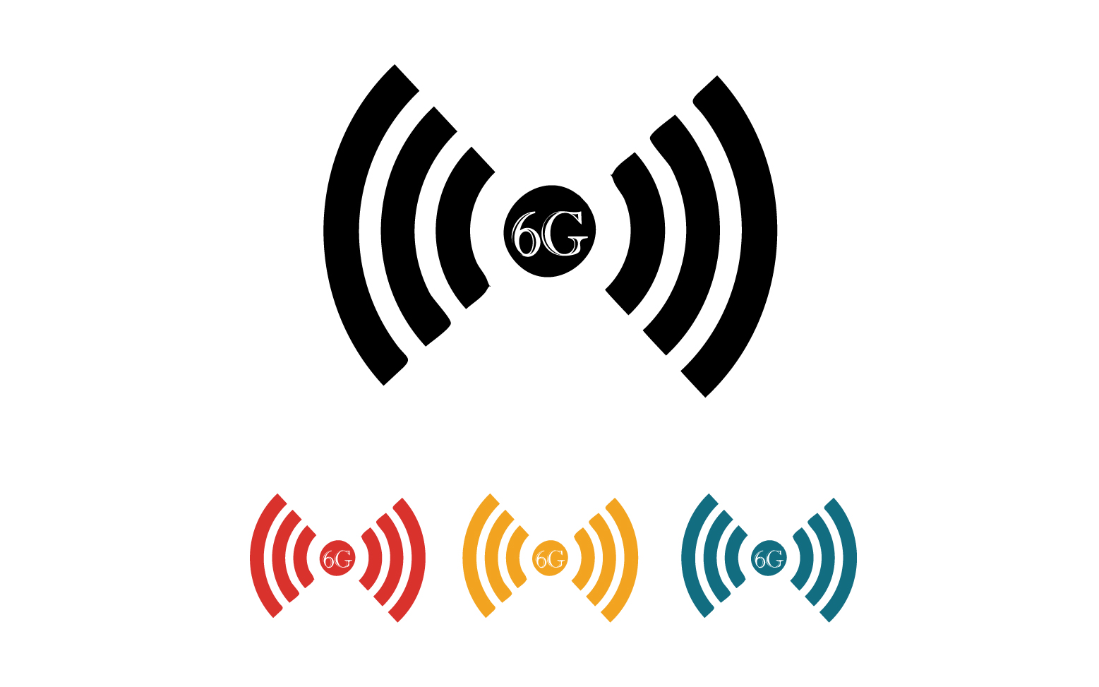 6G signal network tecknology logo vector icon v61