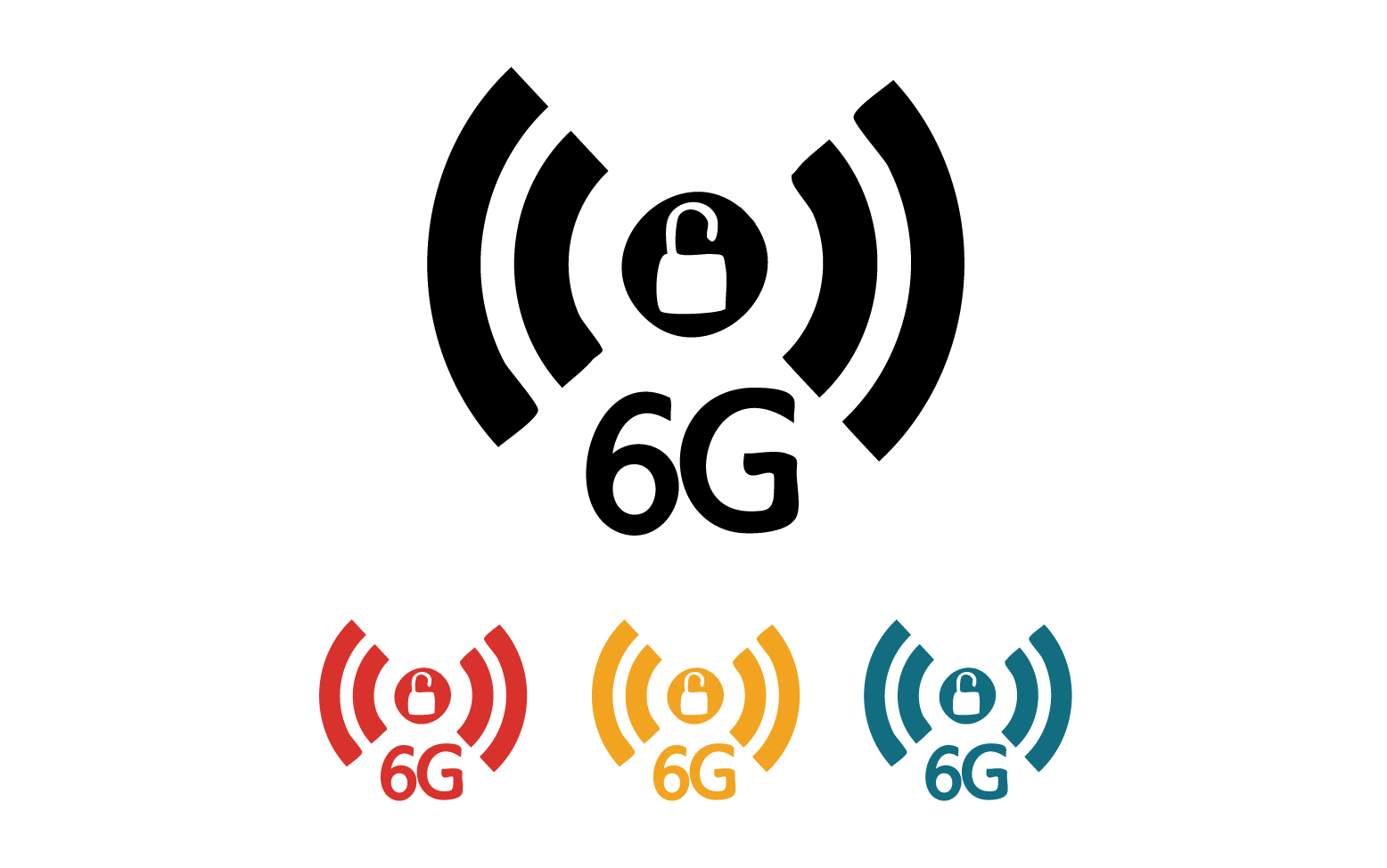 6G signal network tecknology logo vector icon v54