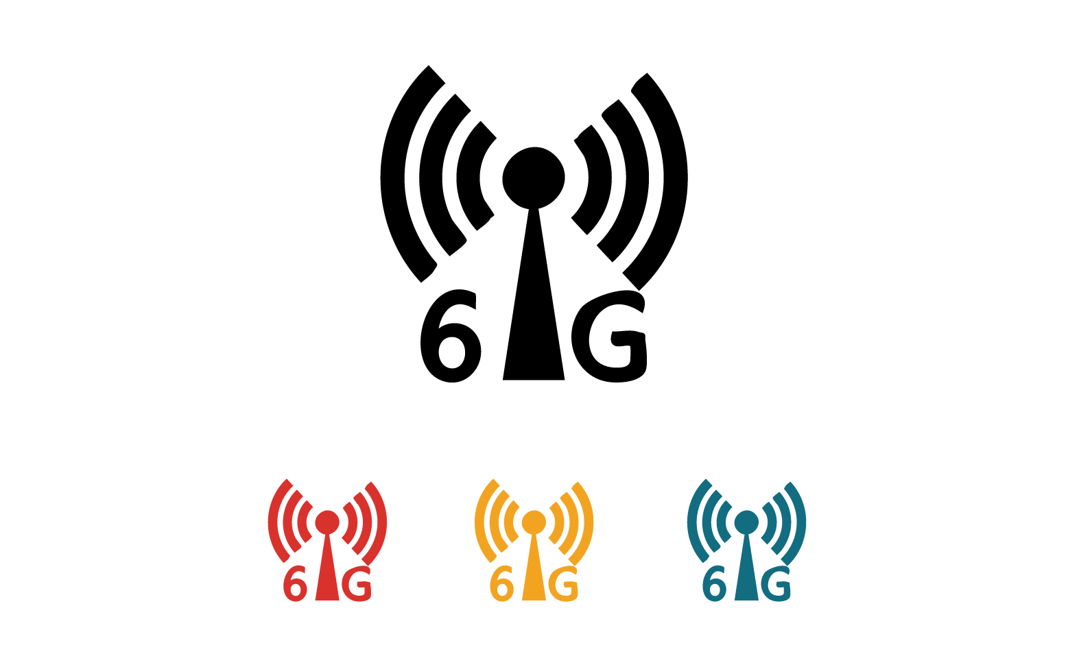 6G signal network tecknology logo vector icon v58