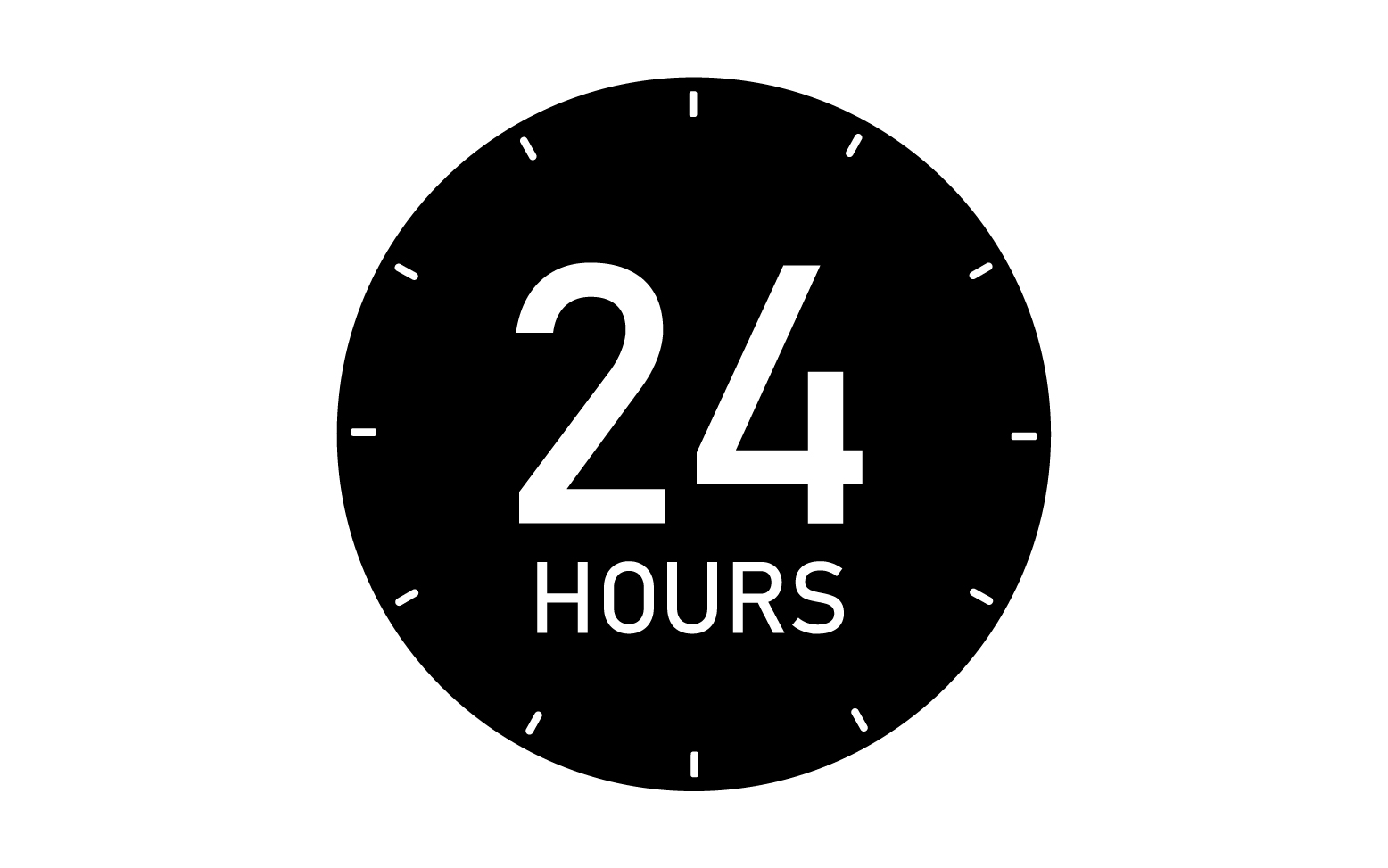 24 hour time icon logo design v76