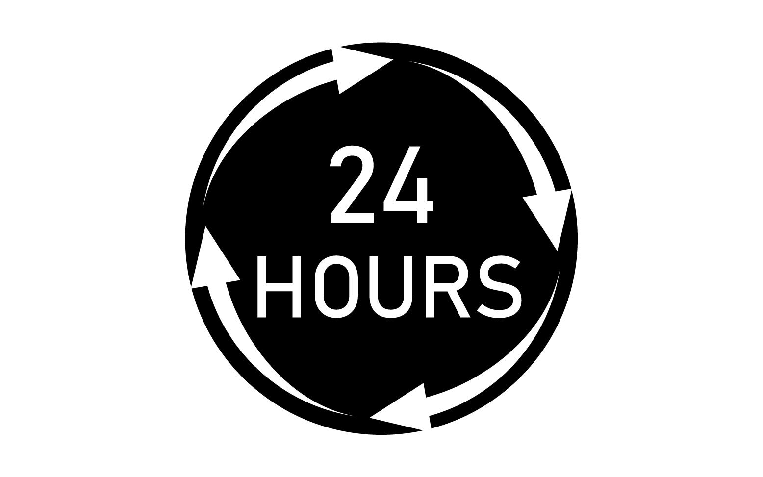 24 hour time icon logo design v78