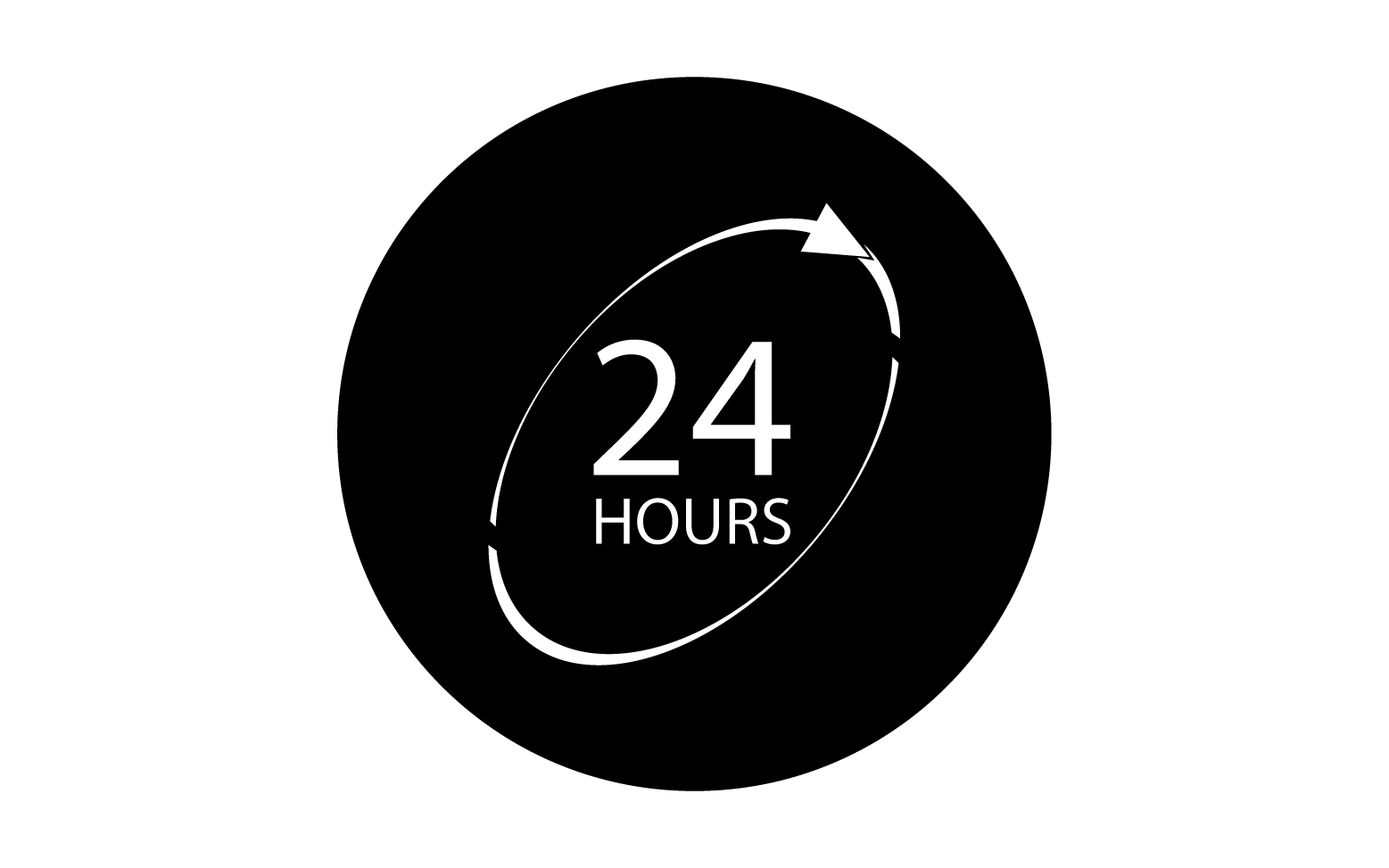 24 hour time icon logo design v82