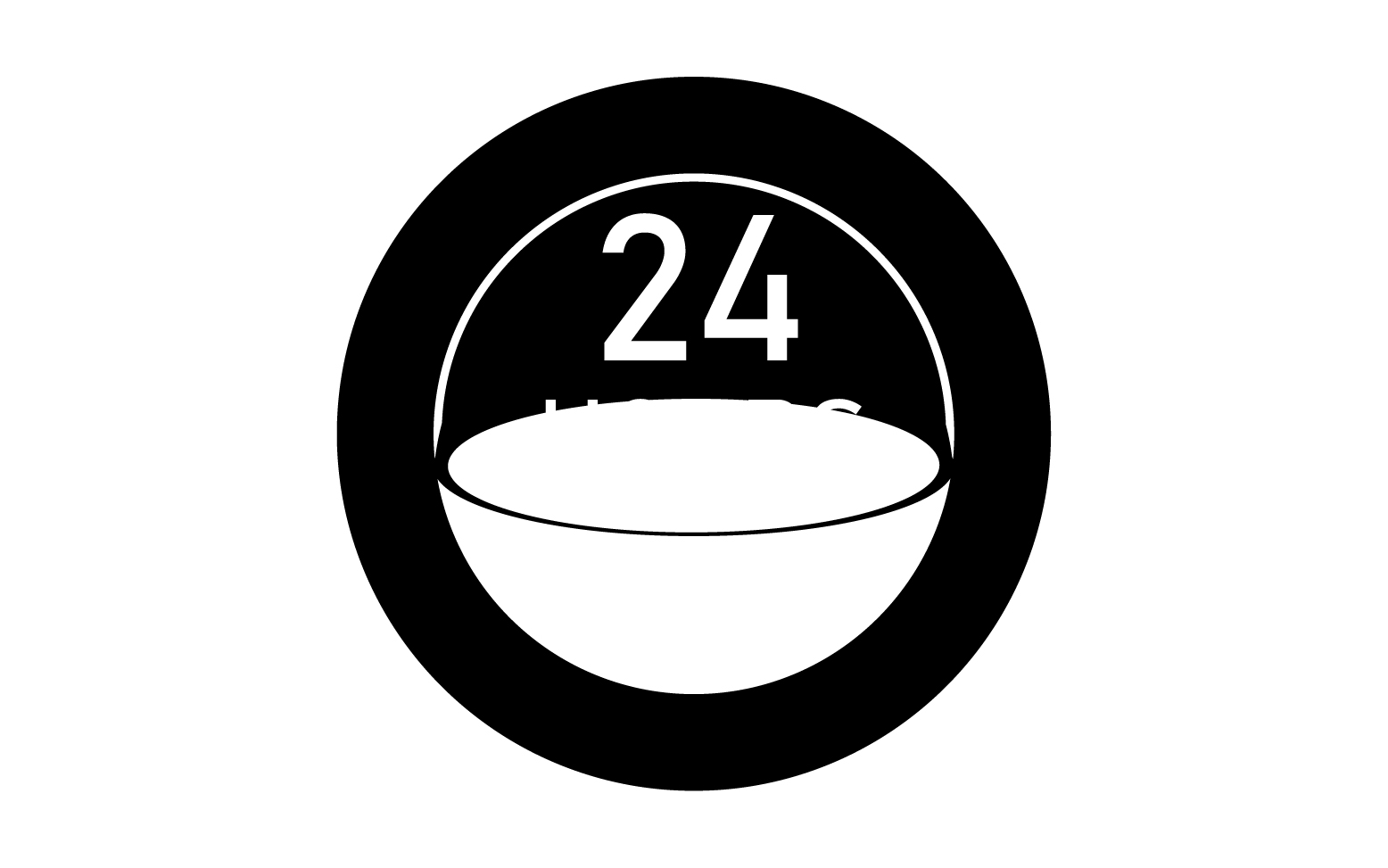 24 hour time icon logo design v92