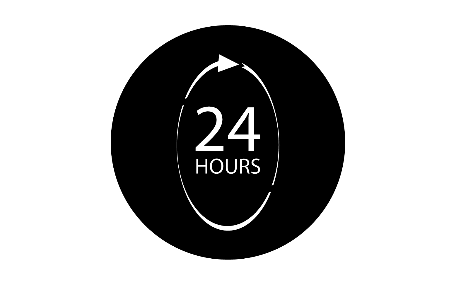 24 hour time icon logo design v90