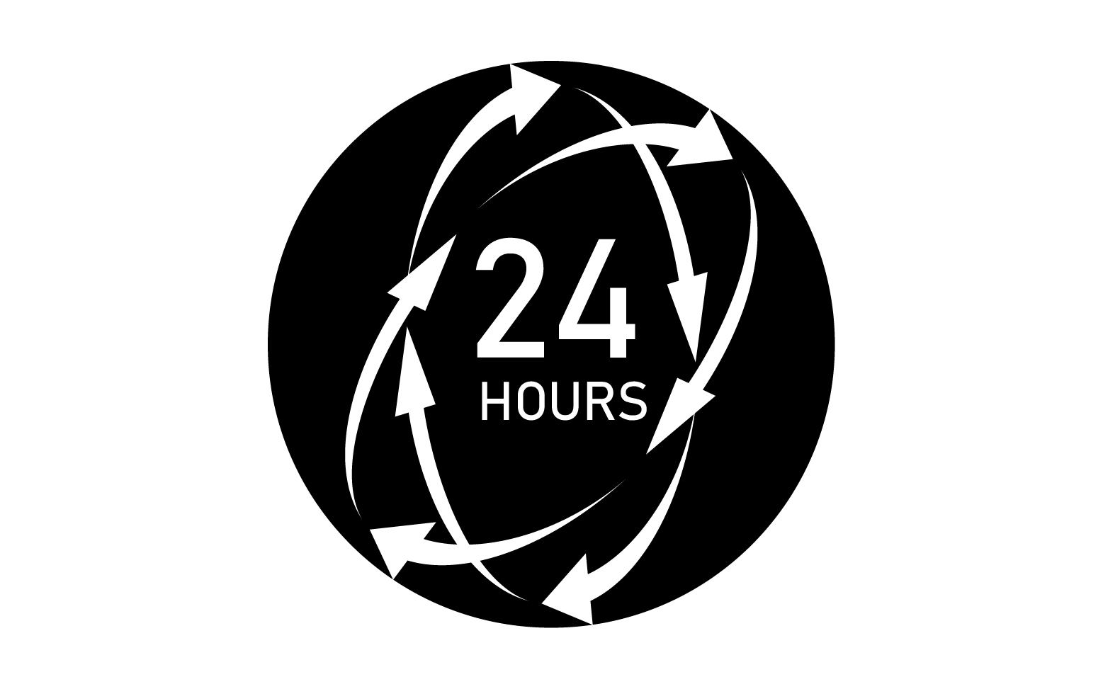 24 hour time icon logo design v93