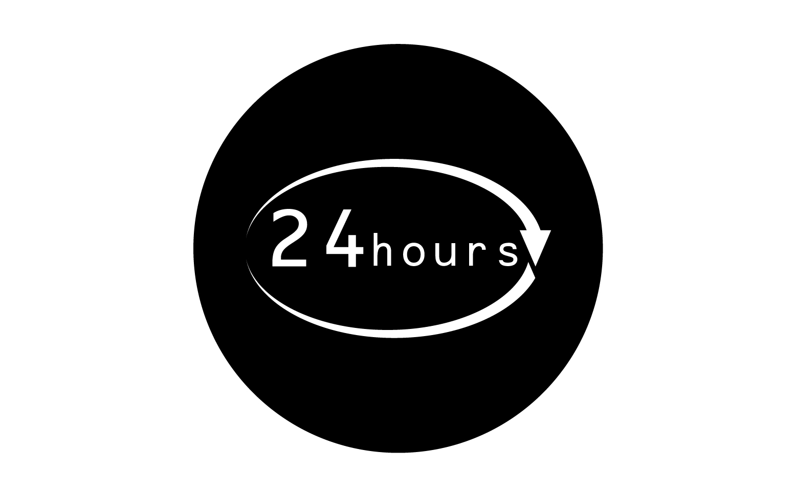 24 hour time icon logo design v105