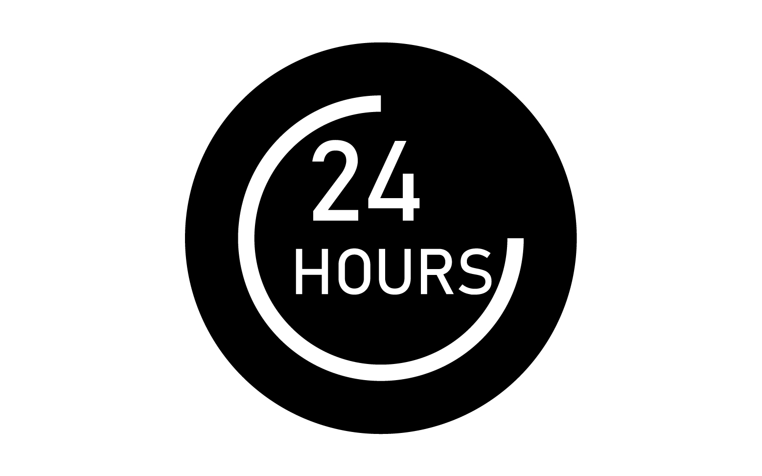24 hour time icon logo design v104