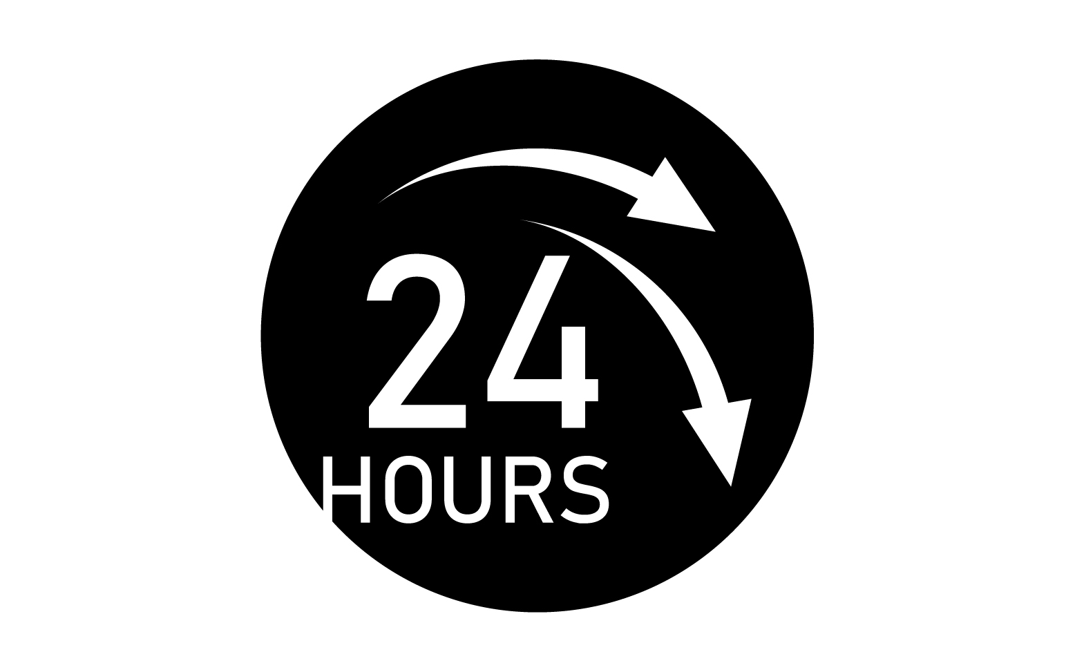 24 hour time icon logo design v110