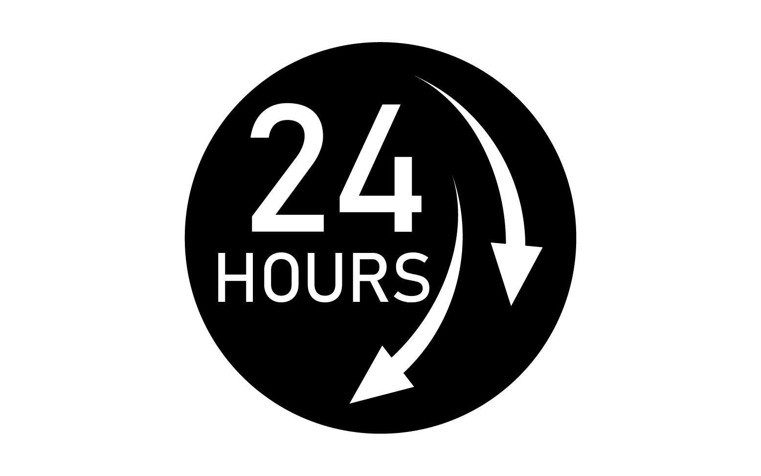 24 hour time icon logo design v111