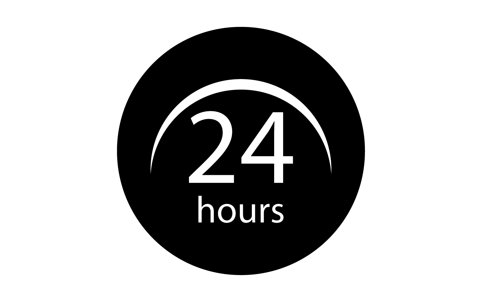 24 hour time icon logo design v116