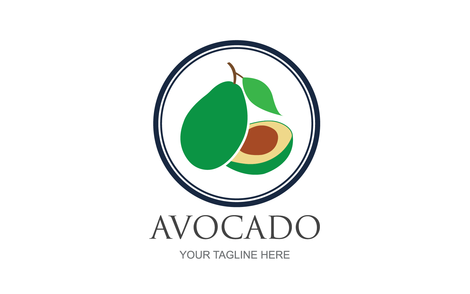 Avocado fruits icon vector logo design v1