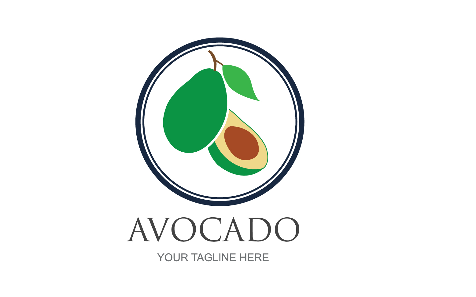 Avocado fruits icon vector logo design v2