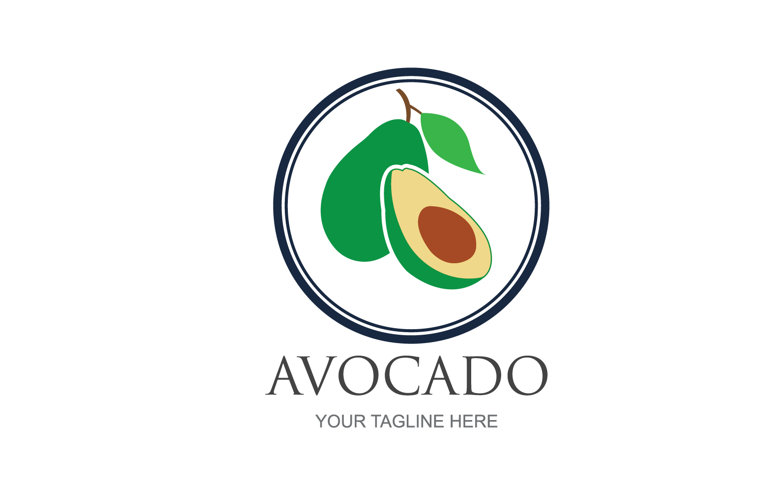 Avocado fruits icon vector logo design v3