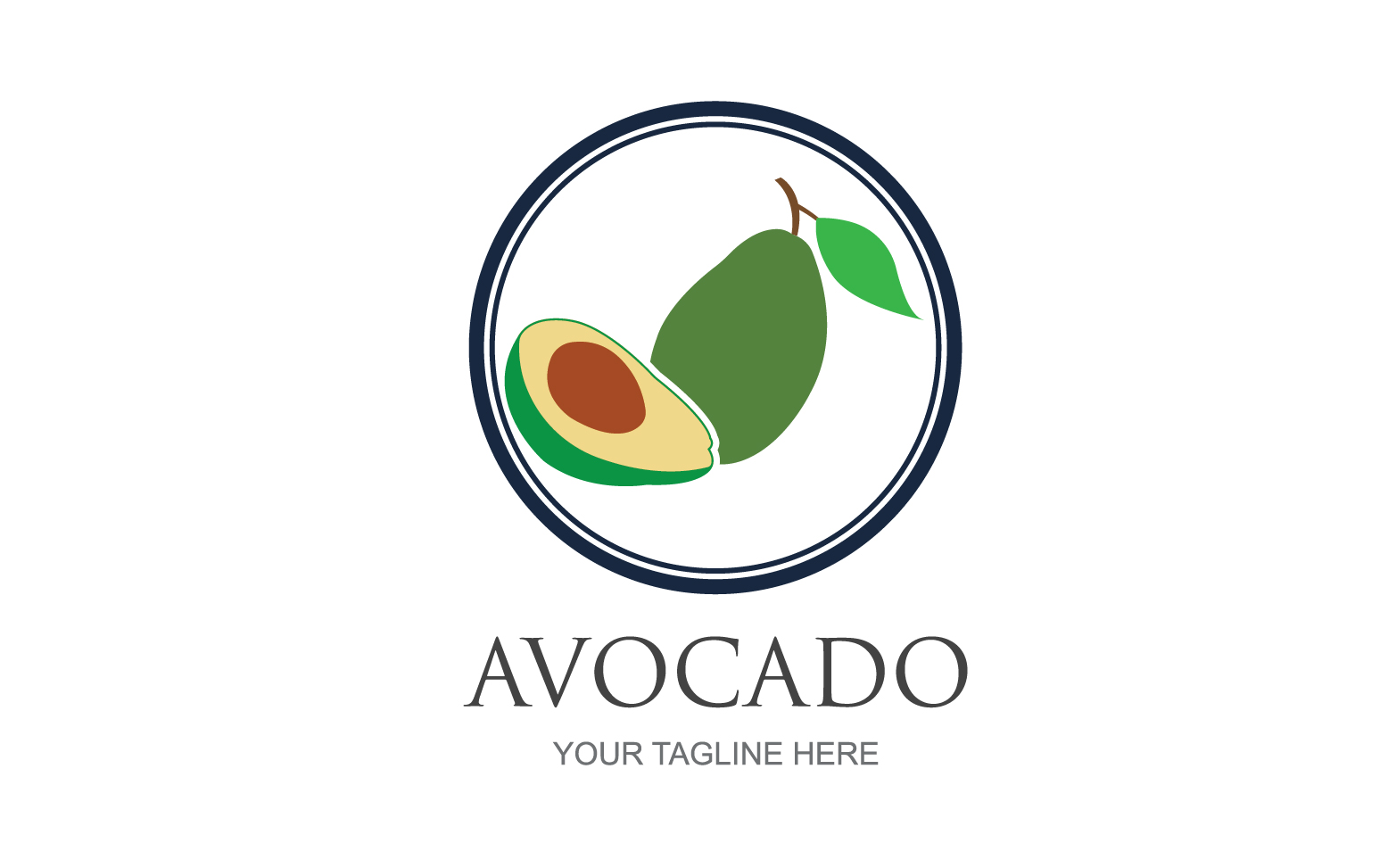 Avocado fruits icon vector logo design v6