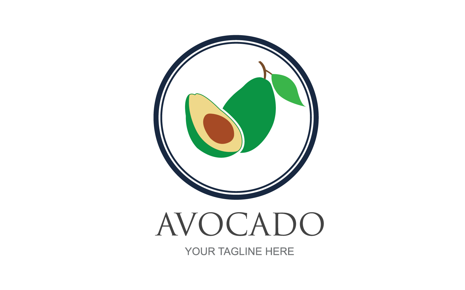 Avocado fruits icon vector logo design v4