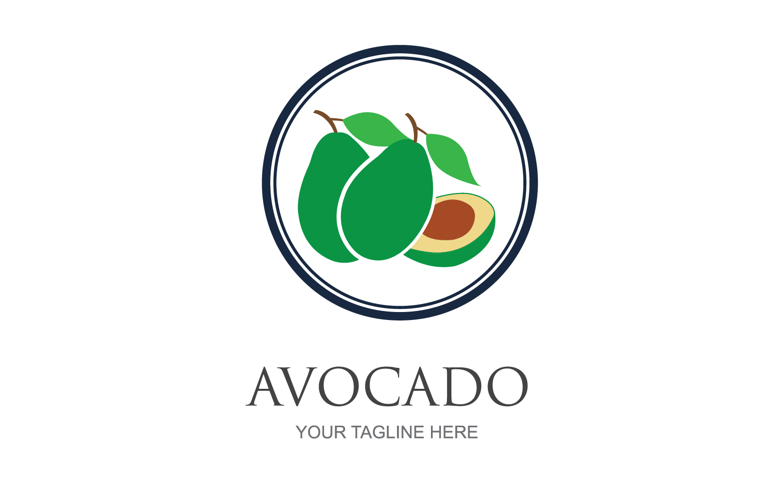 Avocado fruits icon vector logo design v9