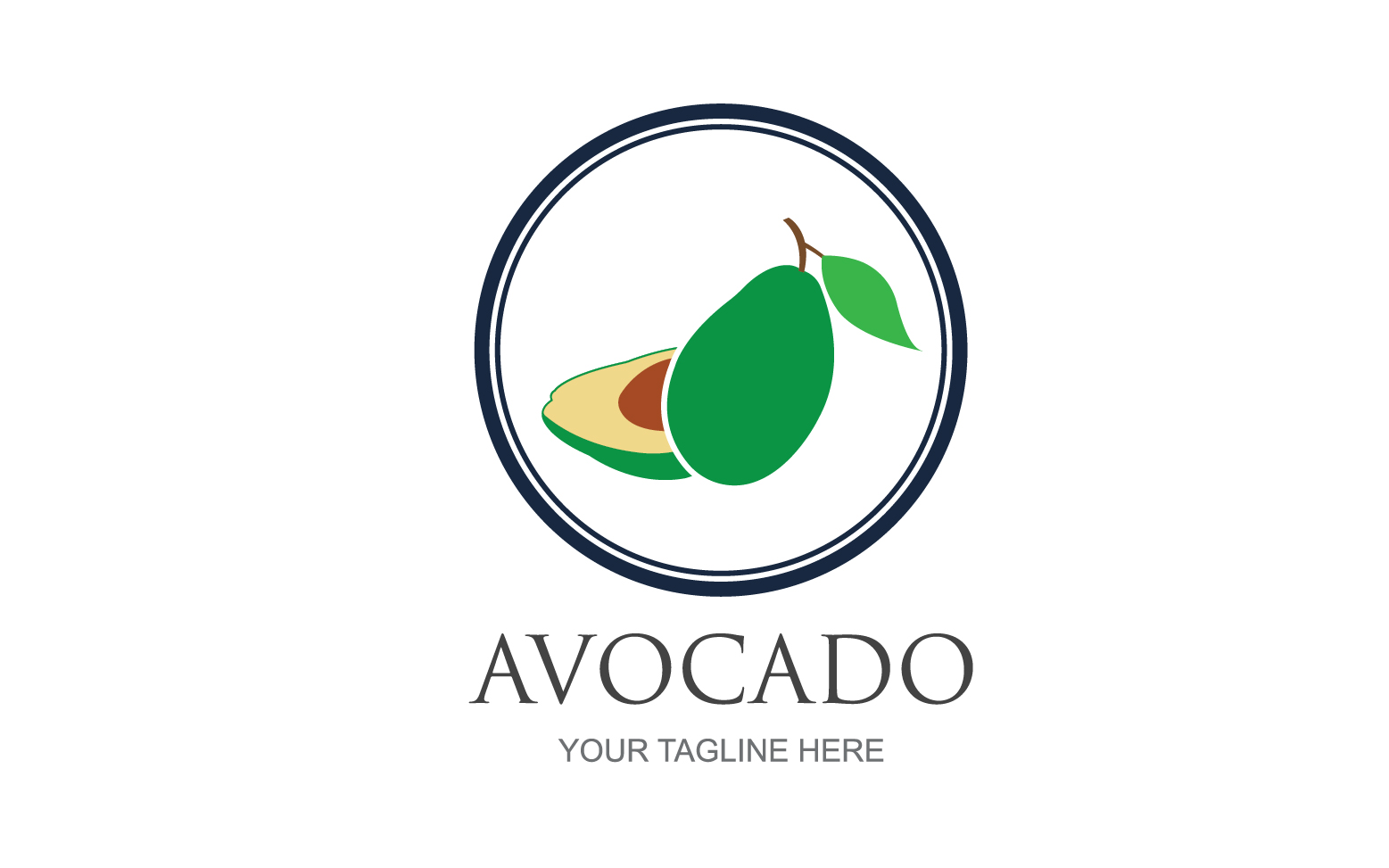 Avocado fruits icon vector logo design v5
