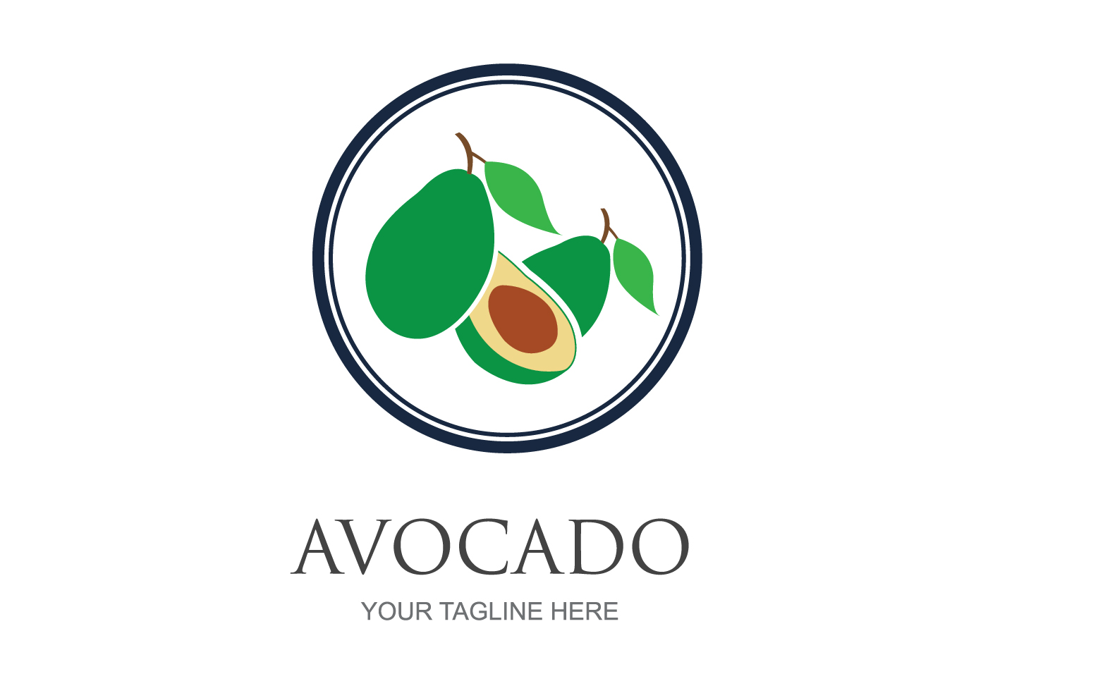 Avocado fruits icon vector logo design v10