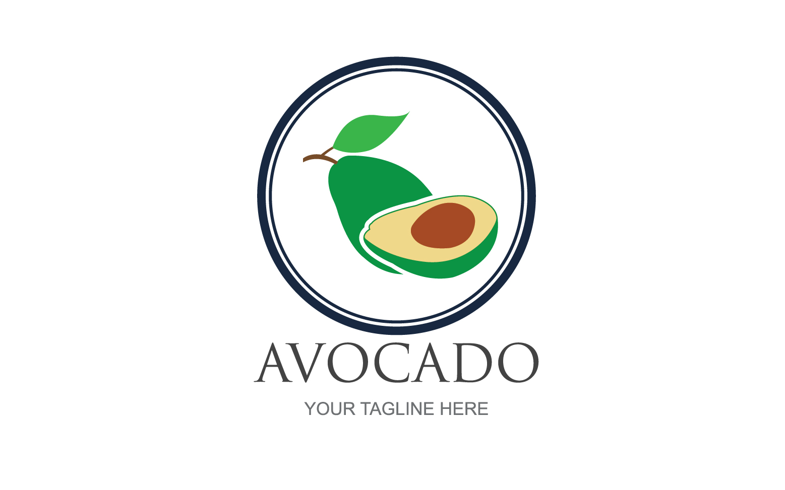 Avocado fruits icon vector logo design v8