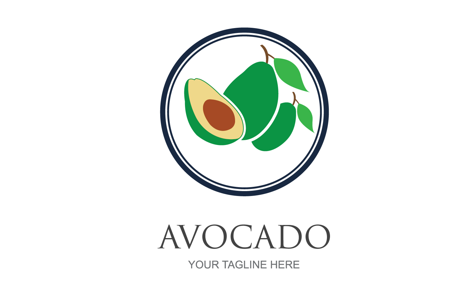 Avocado fruits icon vector logo design v12
