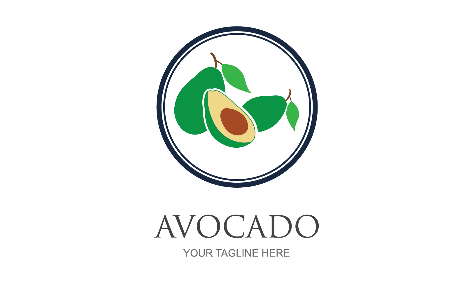 Avocado fruits icon vector logo design v11