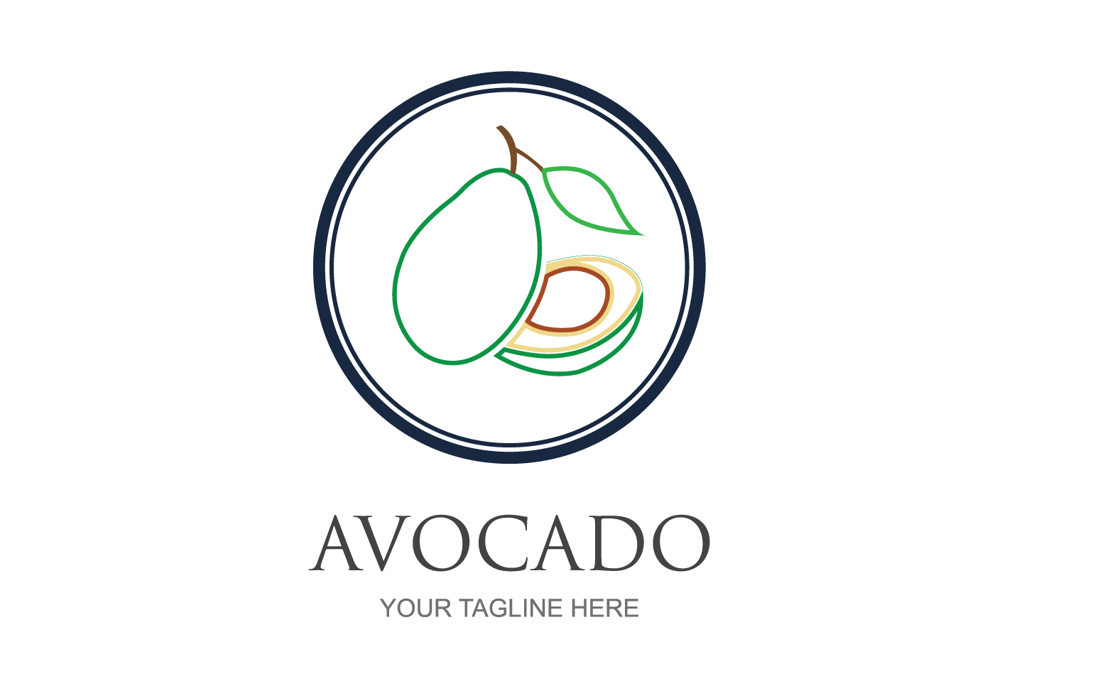 Avocado fruits icon vector logo design v17