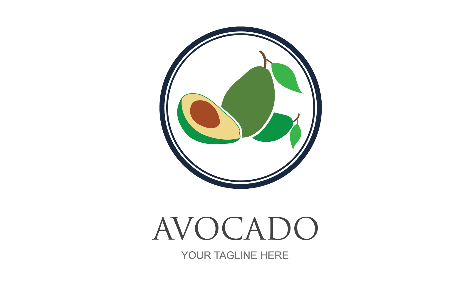 Avocado fruits icon vector logo design v14