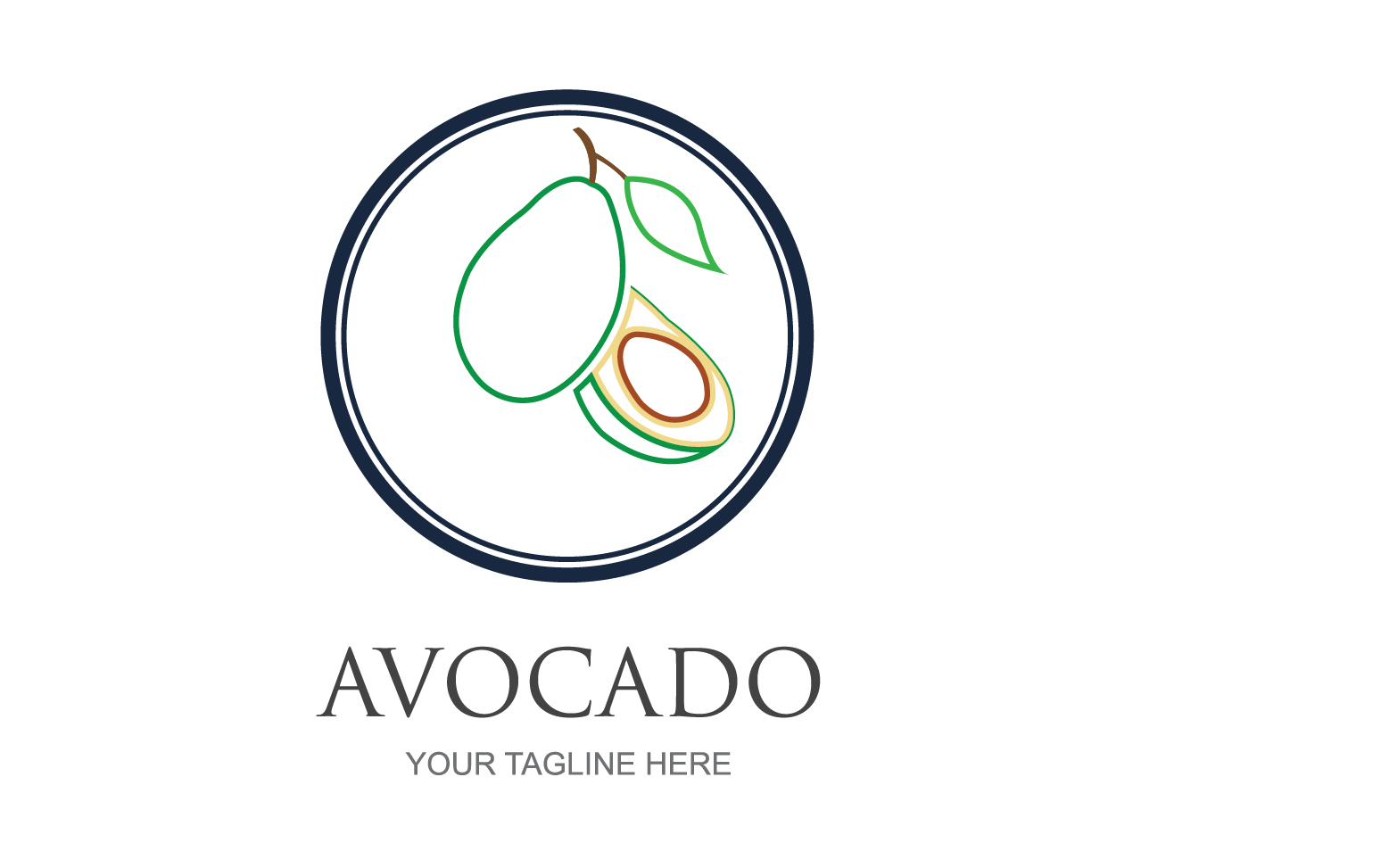 Avocado fruits icon vector logo design v18