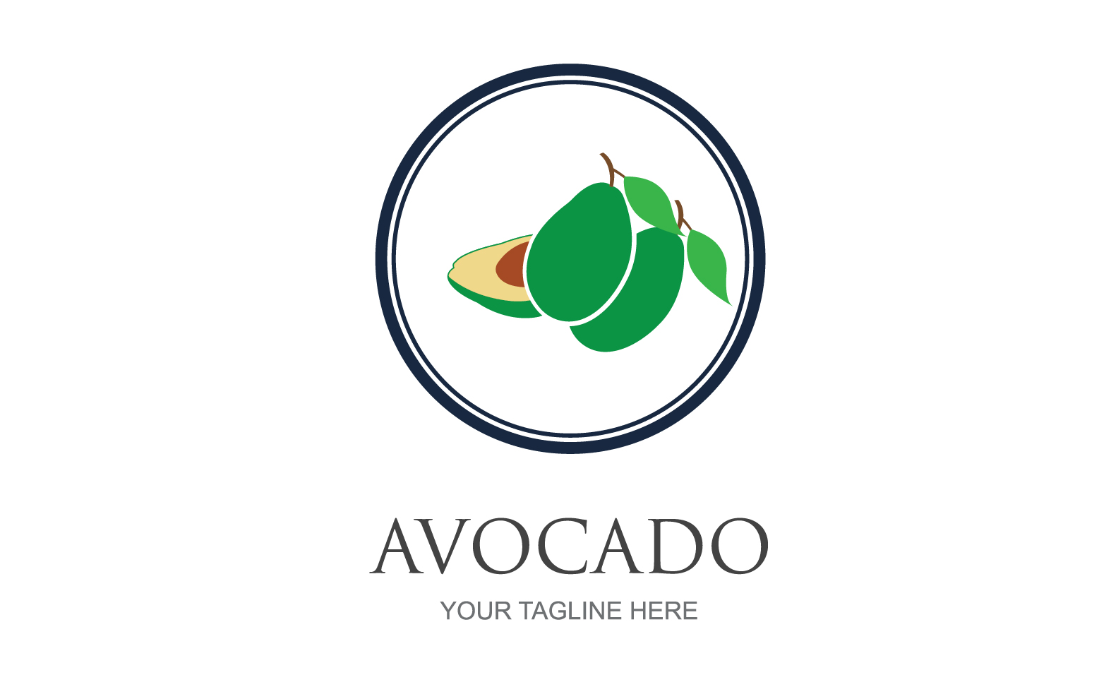 Avocado fruits icon vector logo design v13
