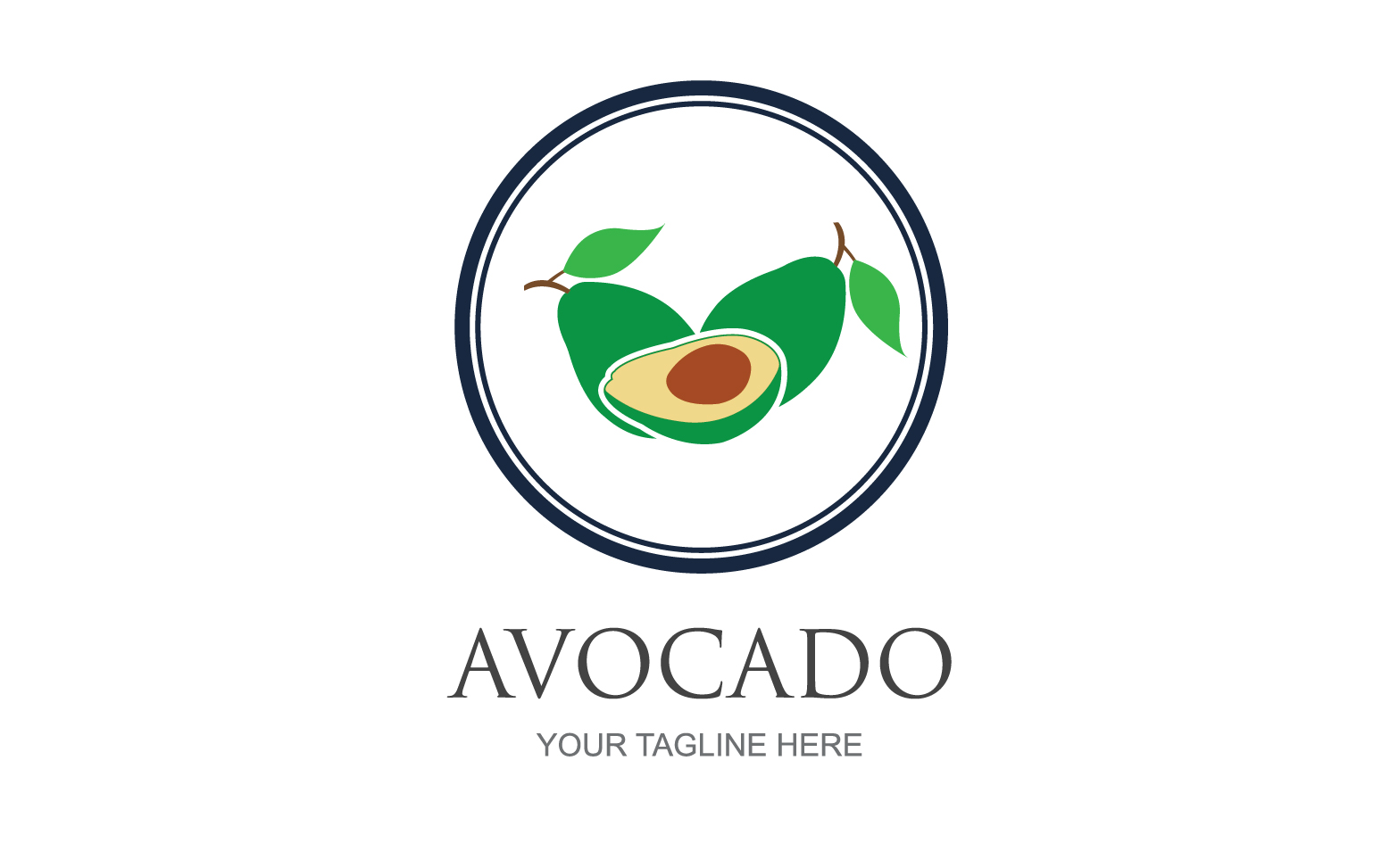 Avocado fruits icon vector logo design v16