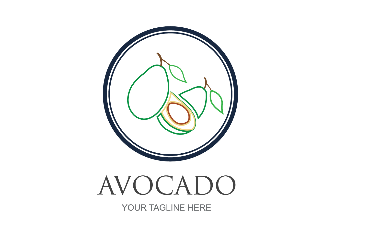 Avocado fruits icon vector logo design v26