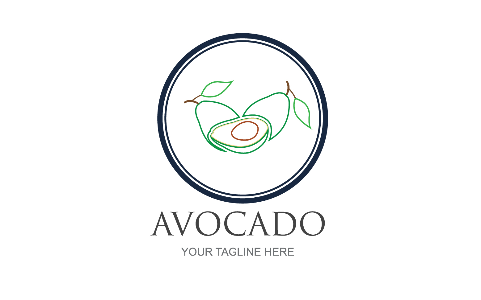 Avocado fruits icon vector logo design v32