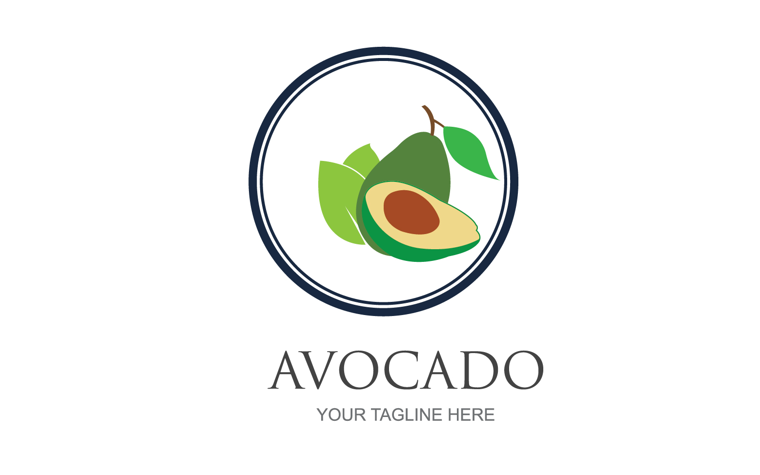 Avocado fruits icon vector logo design v56